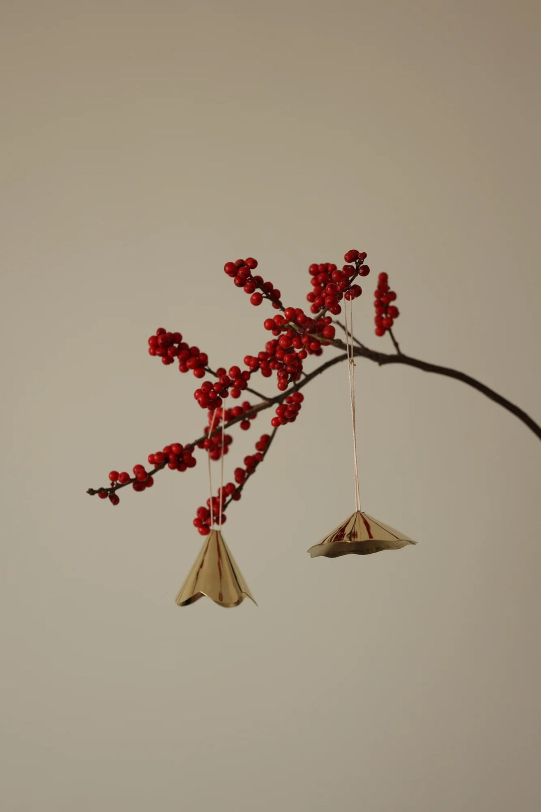Solid Brass Petunia Decor Ornaments, Shiny Gold, 2 Ct.