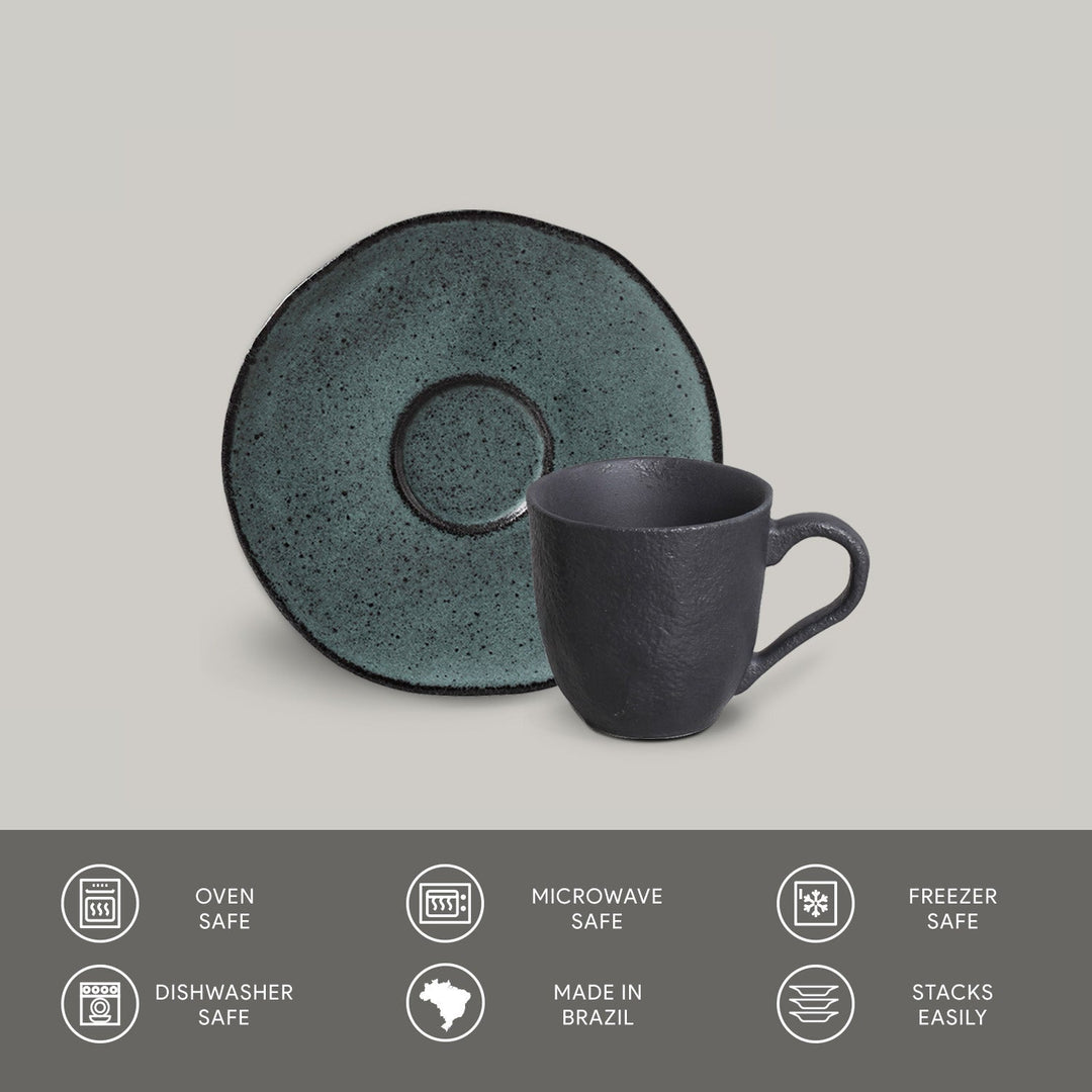 Non-Toxic Ceramic Cup &amp; Saucer Dinnerware Set, 6 Ct.