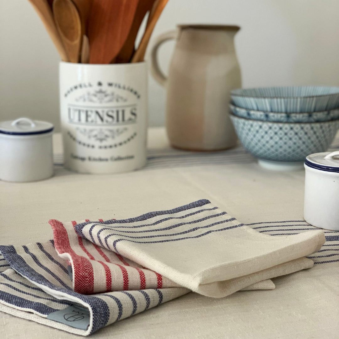 Recycled Cotton Tablecloth &amp; Napkin Set, Taupe, 13 Ct.