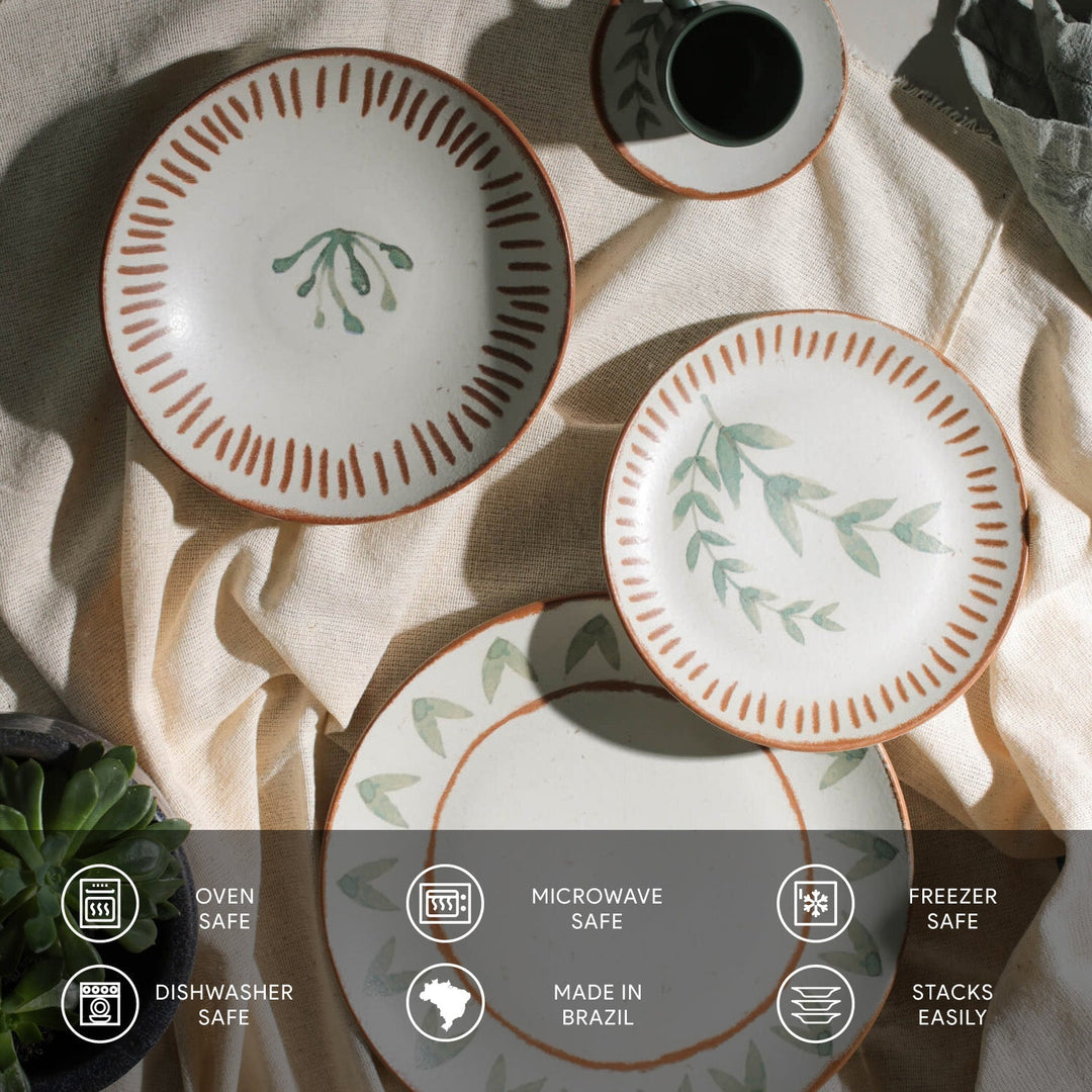 Non-Toxic Ceramic Cup &amp; Saucer Dinnerware Set, 6 Ct.