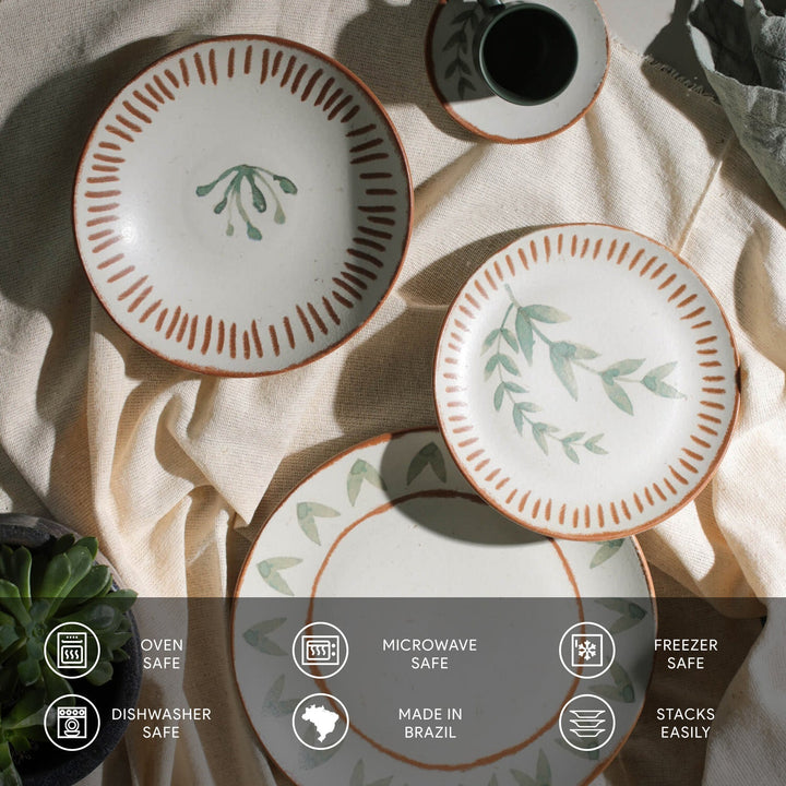 Non-Toxic Ceramic Cup &amp; Saucer Dinnerware Set, 6 Ct.