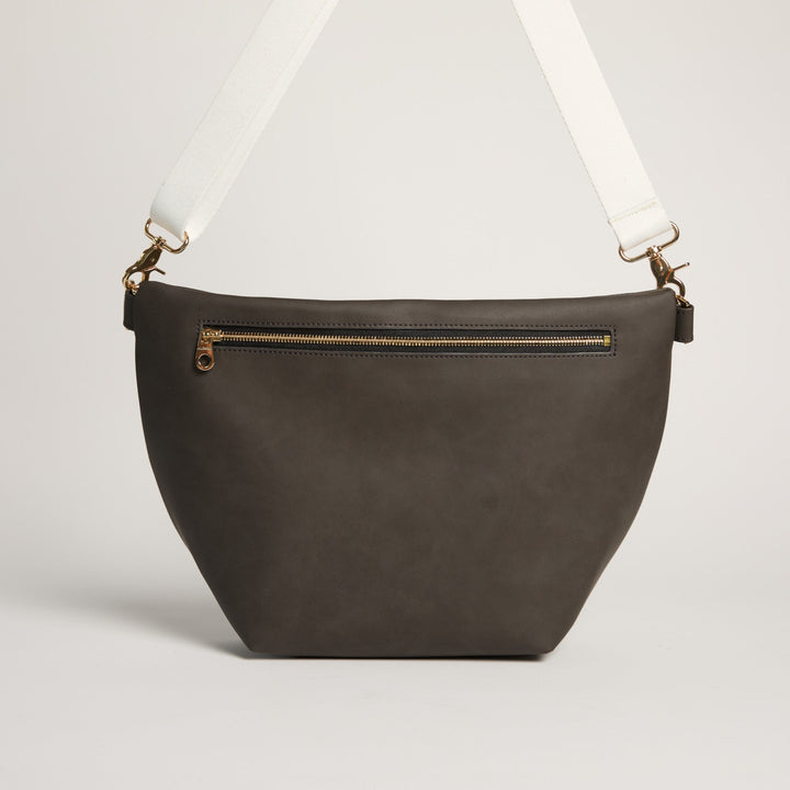 Upcycled Pinatex Multi-Wear Hobo Bag, Dark Grey