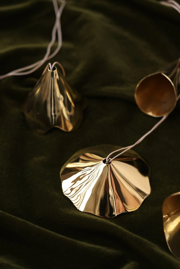 Solid Brass Petunia Decor Ornaments, Shiny Gold, 2 Ct.