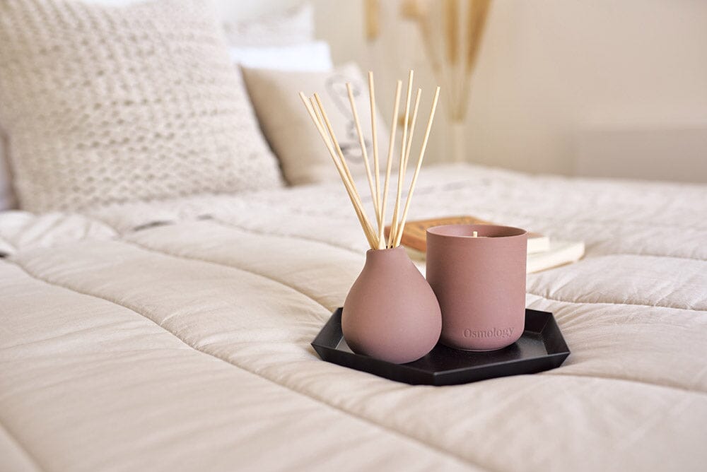 Reusable Ceramic Rose Tonka &amp; Musk Reed Diffuser, 7 oz.