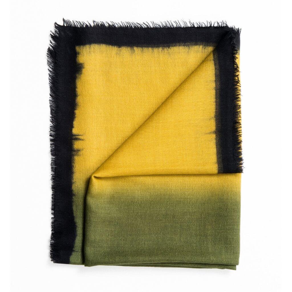 Handcrafted Cashmere Merino Scarf, 28" x 79", Iris
