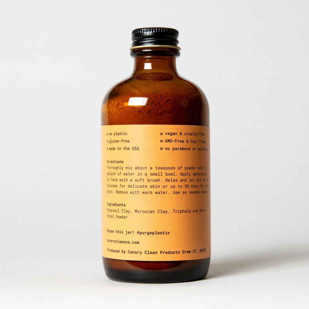 Biodegradable Rhassoul Clay &amp; Rose Face Mask Powder