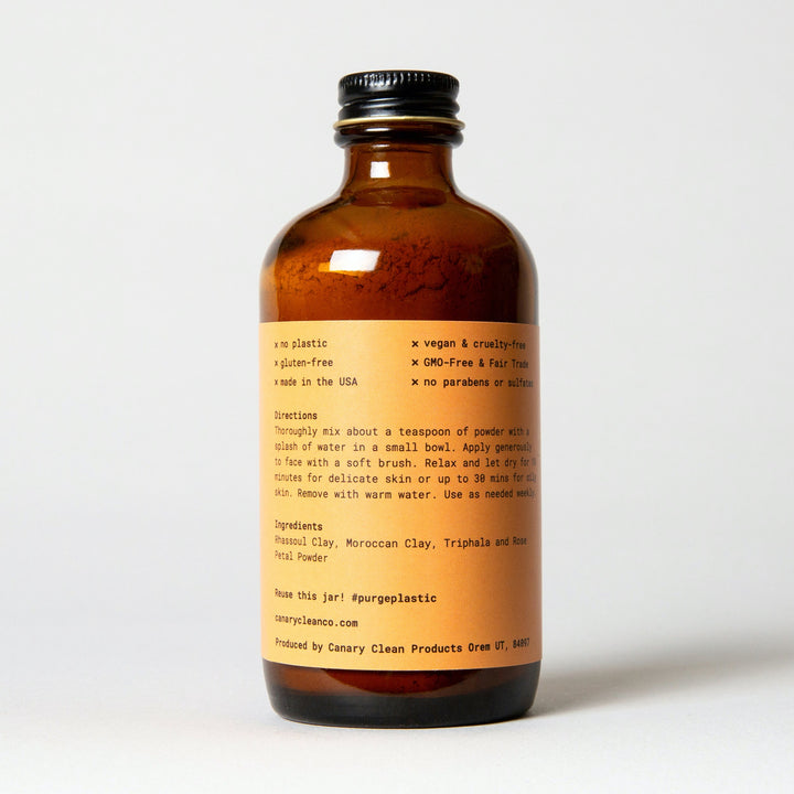 Biodegradable Rhassoul Clay &amp; Rose Face Mask Powder