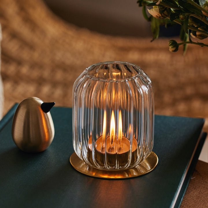Handcrafted Fluted Borosilicate Glass Lanterns, 2 Ct.