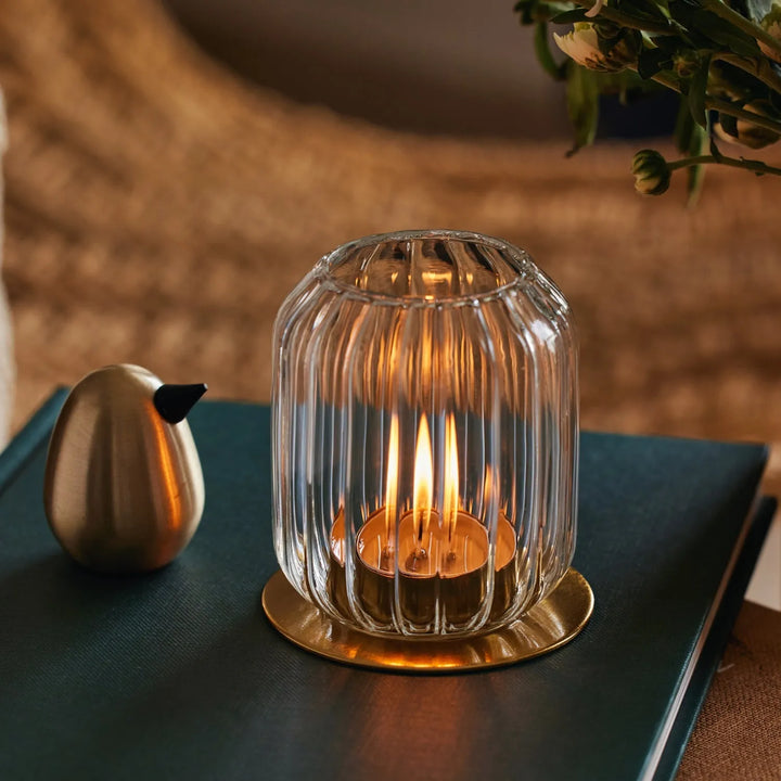 Kira Fluted Glass Candle Holder Set