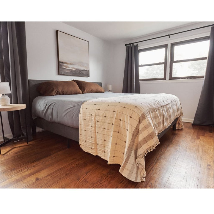 Organic Handwoven Cotton King Bedspread, 98" x 98"