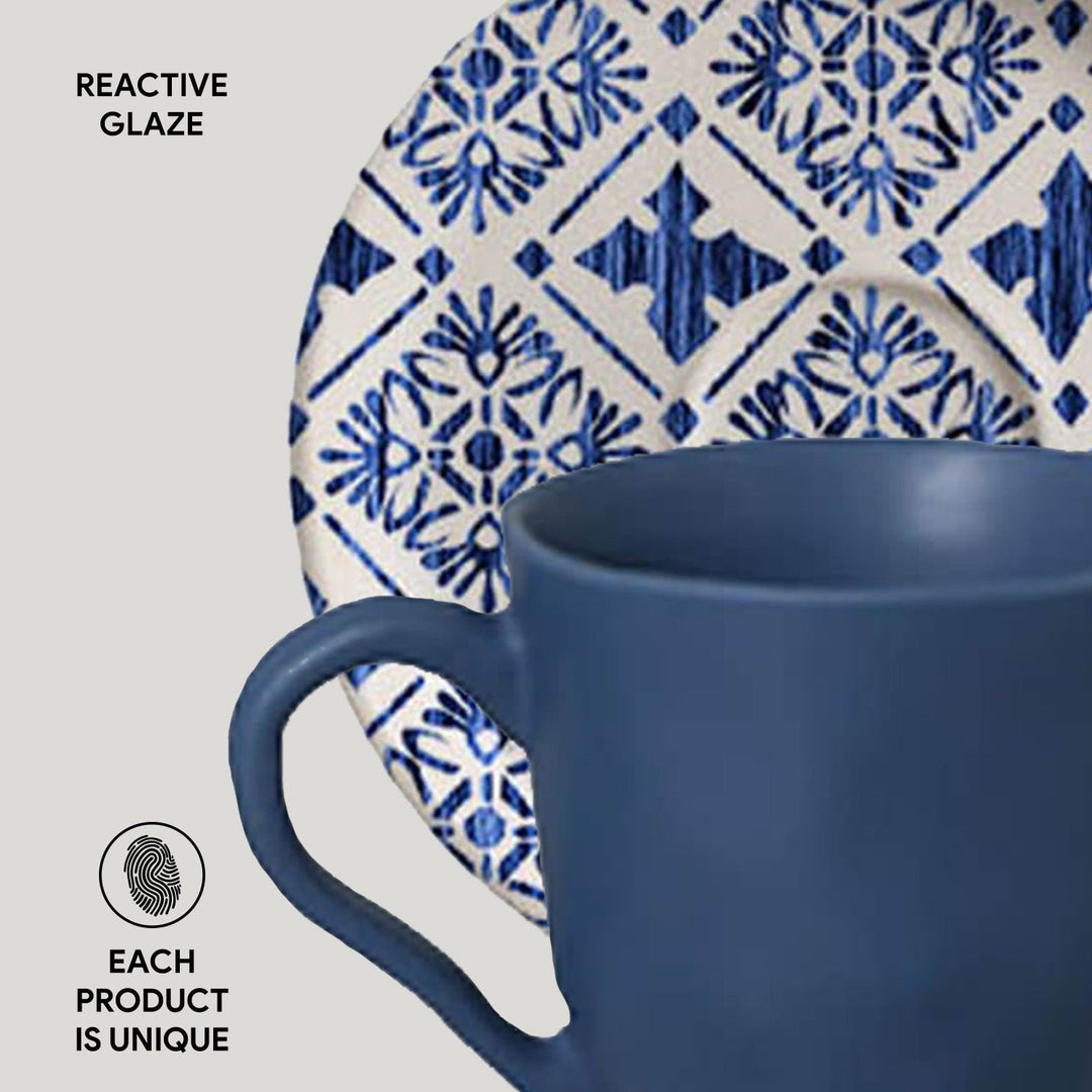 Non-Toxic Ceramic Cup &amp; Saucer Dinnerware Set, 6 Ct.