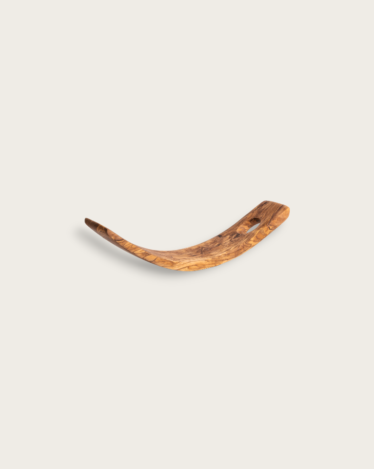 Handcrafted Olive Wood Wine Holder, 13" x 2.5" x 3"
