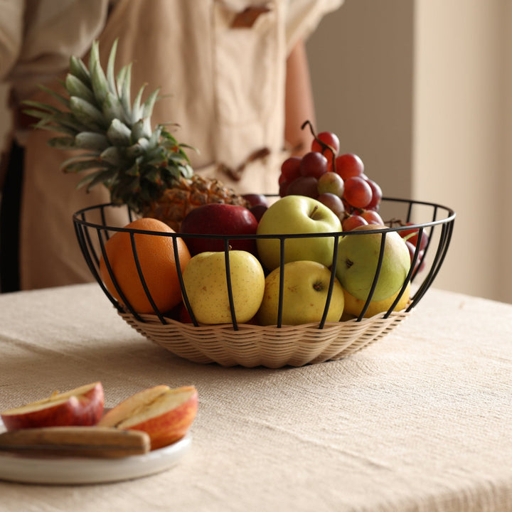 Handwoven Rattan Fruit Basket, 13.8" x 4.72"