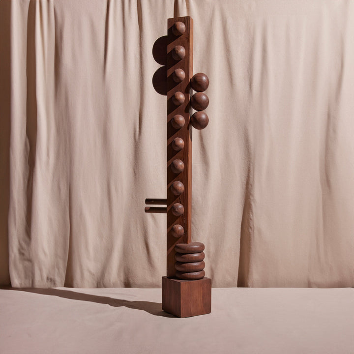 Handcrafted Pine Wood Sculpture, Natural, 11" x 41"