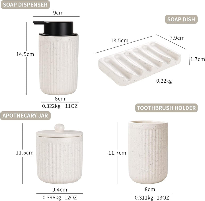 Recycled Eco-Clay Foaming Soap Dispenser Bathroom Set