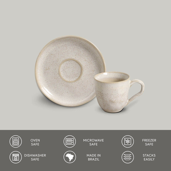 Non-Toxic Ceramic Cup &amp; Saucer Dinnerware Set, 6 Ct.