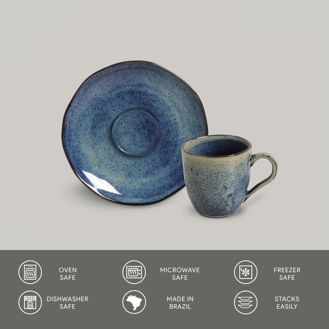 Non-Toxic Ceramic Cup &amp; Saucer Dinnerware Set, 6 Ct.