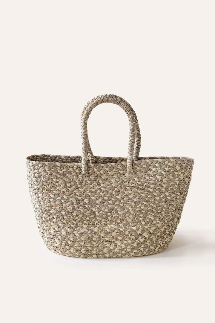 Handcrafted Raffia Tote Bag, Sage &amp; Natural