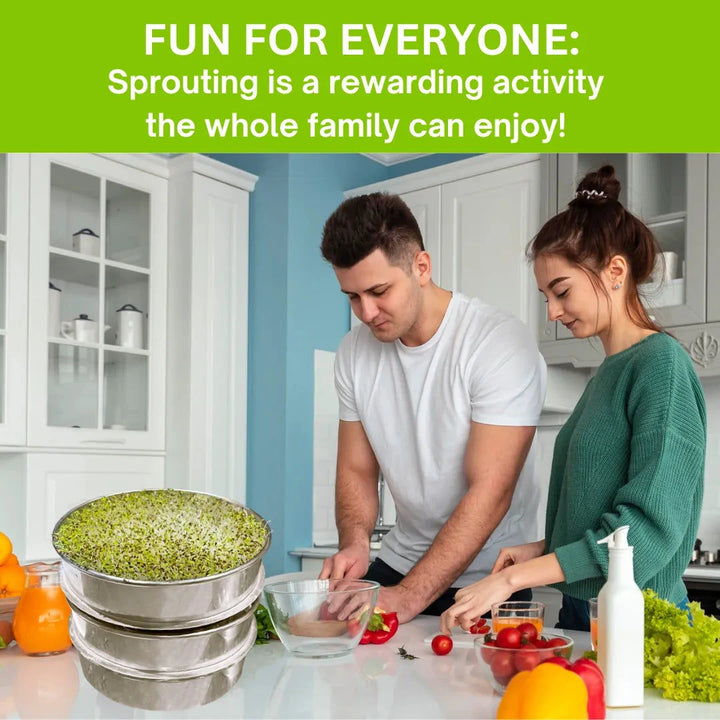 Food-Grade Stainless Steel Stackable 3-Tier Sprouting Kit Default Title HOME SPROUTING ZESTIGREENS Solar &amp; Sprout