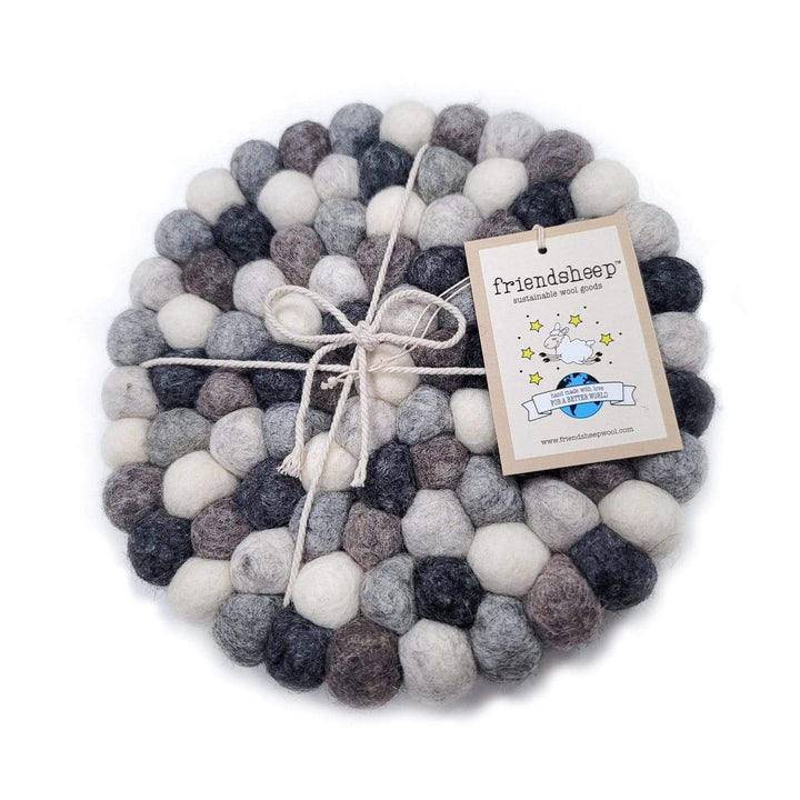 Handcrafted Wool Felt Stone Decor Coasters, 4 Ct.