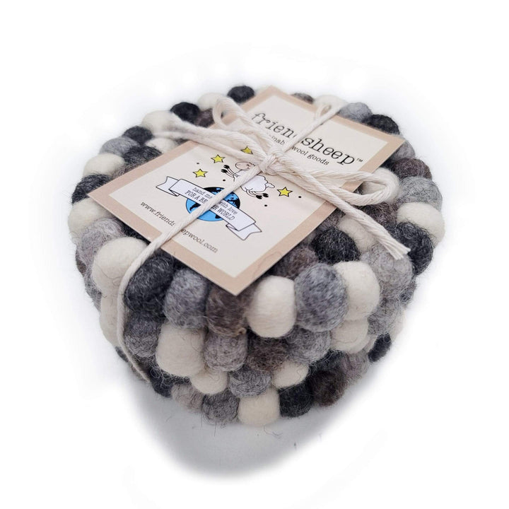 Handcrafted Wool Felt Stone Decor Coasters, 4 Ct.