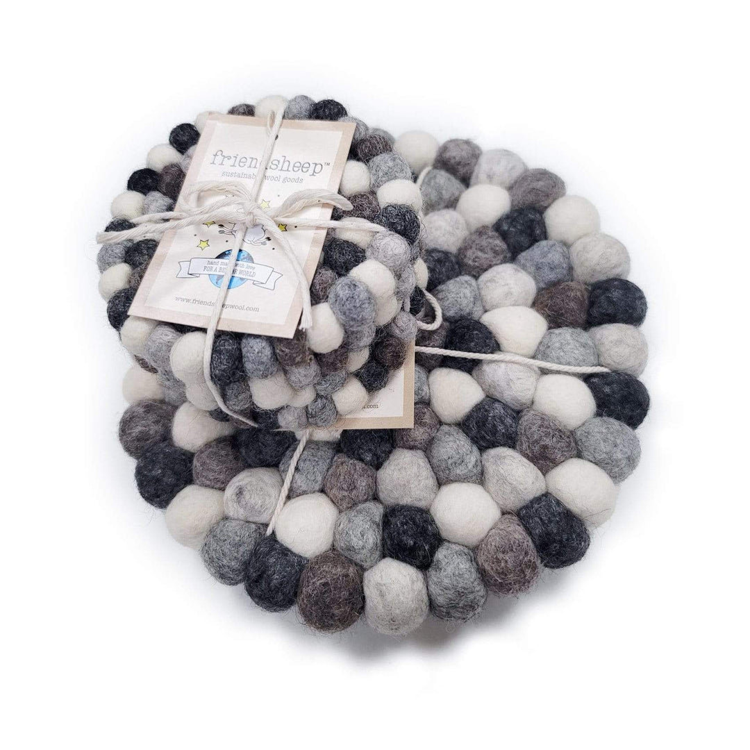 Handcrafted Wool Felt Stone Decor Coasters, 4 Ct.