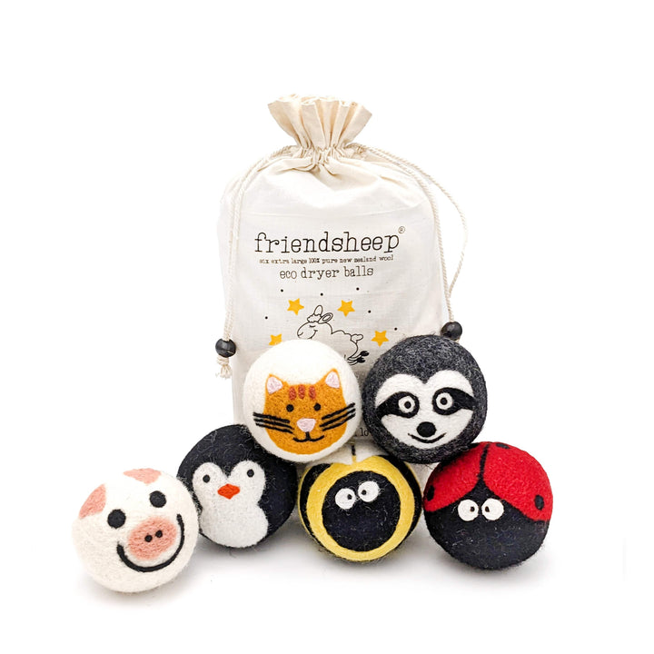 Handcrafted Wool Dryer Balls, Critter Set, 6 Ct.