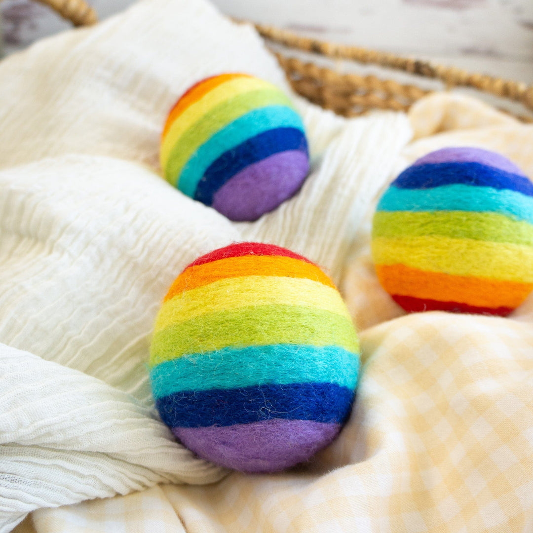 Handcrafted Organic Wool Dryer Balls, Rainbow, 3 Ct.