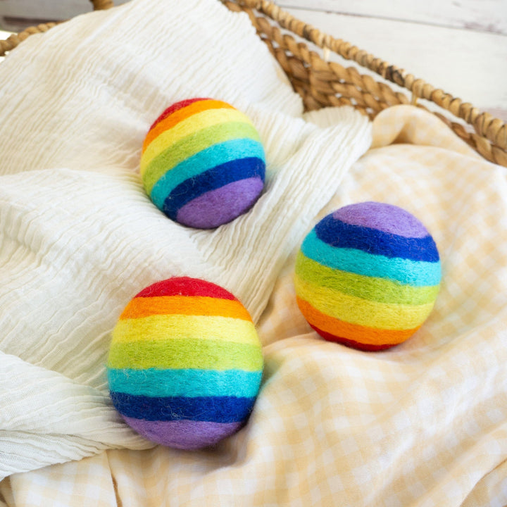 Handcrafted Organic Wool Dryer Balls, Rainbow, 3 Ct.