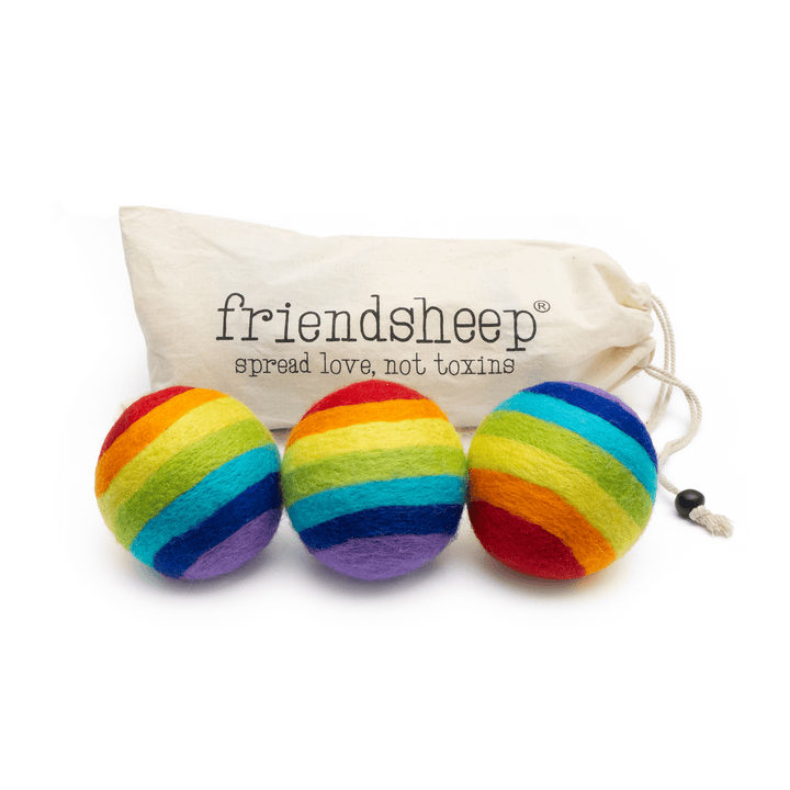 Handcrafted Organic Wool Dryer Balls, Rainbow, 3 Ct.