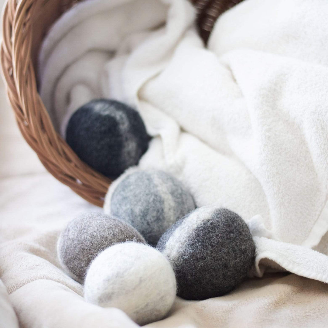 Handcrafted Wool Dryer Stones, Earth Tones, 5 Ct.