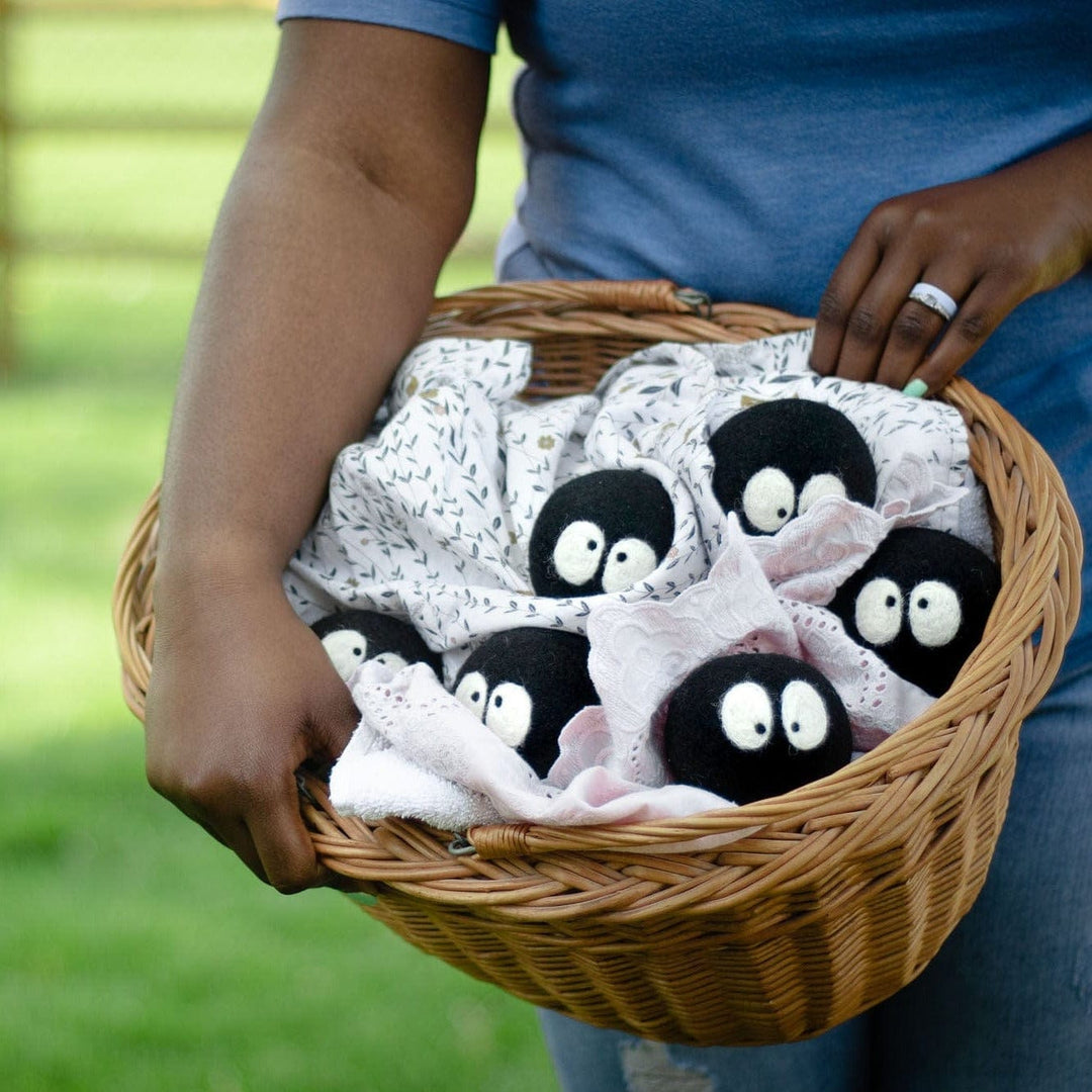 Handcrafted Organic Wool Dryer Balls, Soot Black, 6 Ct.