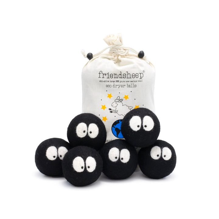Handcrafted Organic Wool Dryer Balls, Soot Black, 6 Ct.