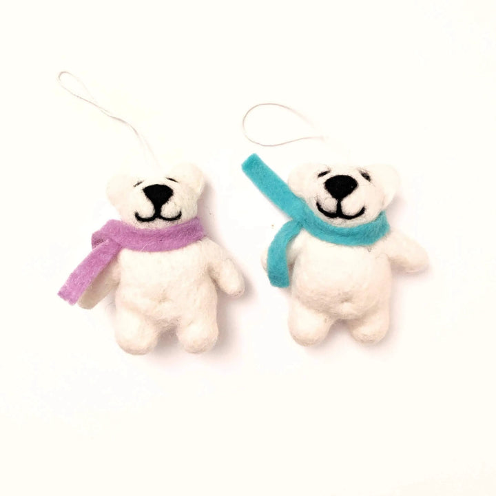 Happy Bears Wool Ornament Set