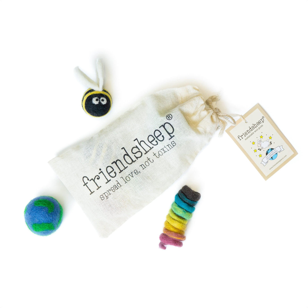 Handcrafted Wool Felt Cat Toy Set, 3 Ct.