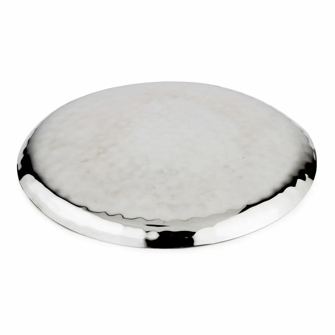 Reusable Hammered 18/8 Stainless Steel Serving Tray, 14"