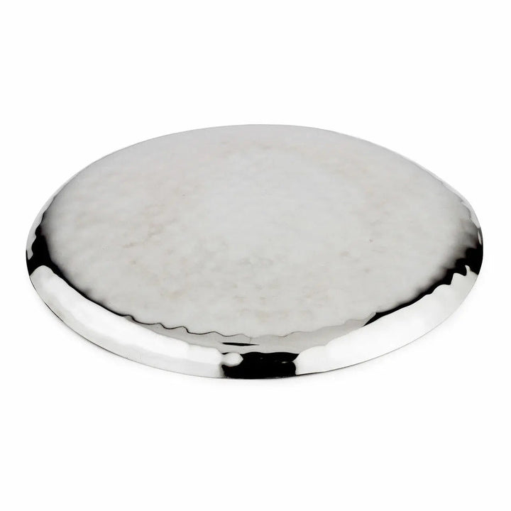 Reusable Hammered 18/8 Stainless Steel Serving Tray, 14"