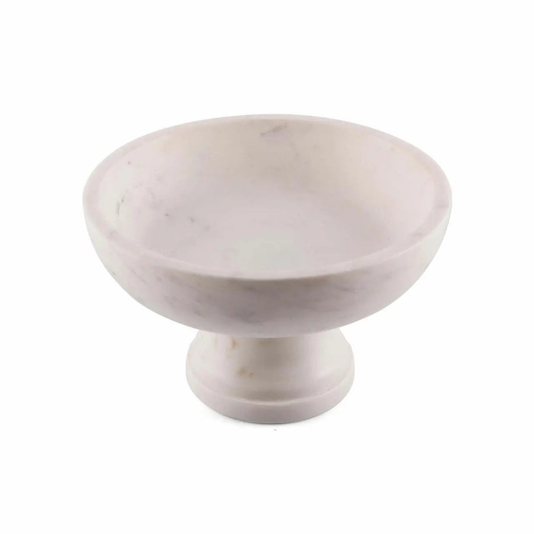 Handcrafted Natural Marble Pedestal Serveware Bowl