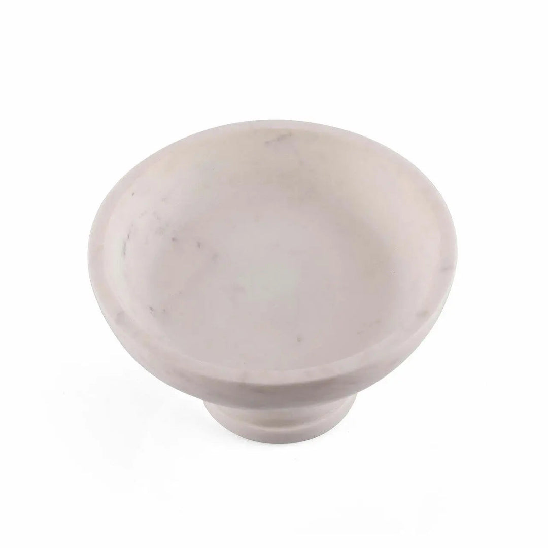 Handcrafted Natural Marble Pedestal Serveware Bowl