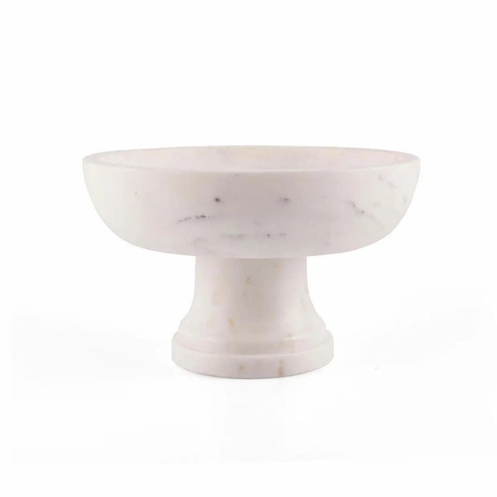 Handcrafted Natural Marble Pedestal Serveware Bowl