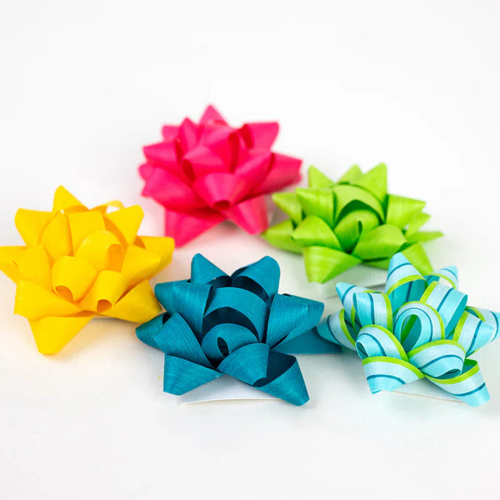 Organic Cotton Adhesive Gift Bows, Brights, 5 Ct.