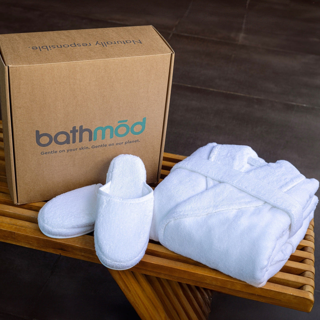 Organic 700 GSM Turkish Cotton Robe &amp; Slipper Set