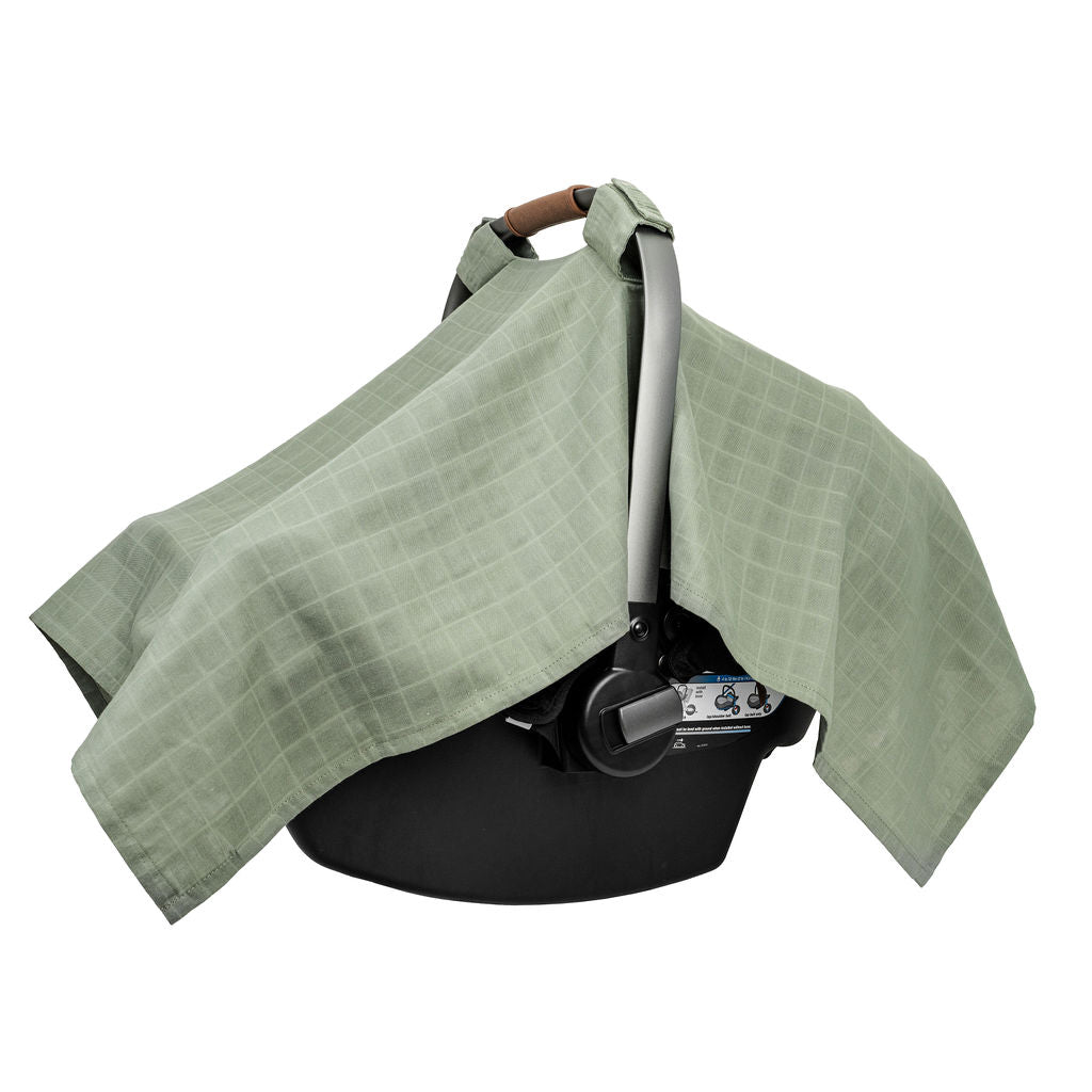 Organic Muslin Baby Car Seat Canopy, 44" x 30"