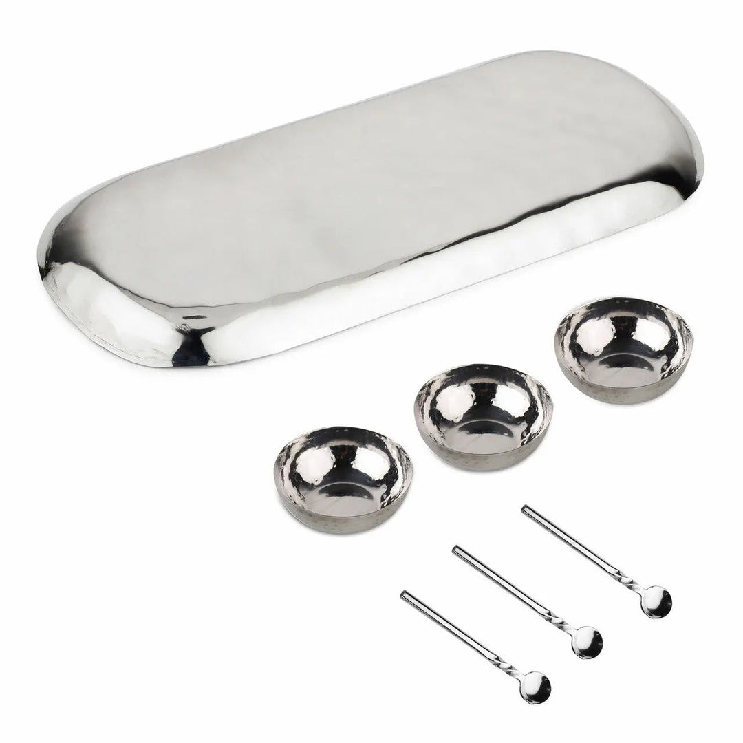 Handcrafted Hammered Steel Condiment Serveware, 7 Ct.