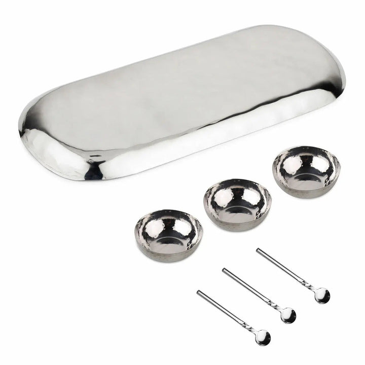 Handcrafted Hammered Steel Condiment Serveware, 7 Ct.