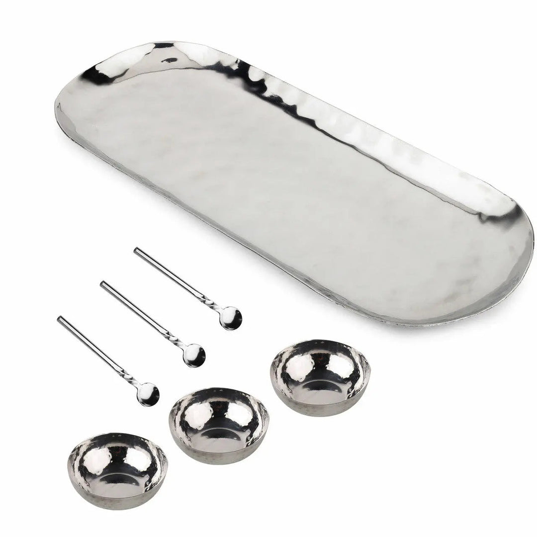 Handcrafted Hammered Steel Condiment Serveware, 7 Ct.