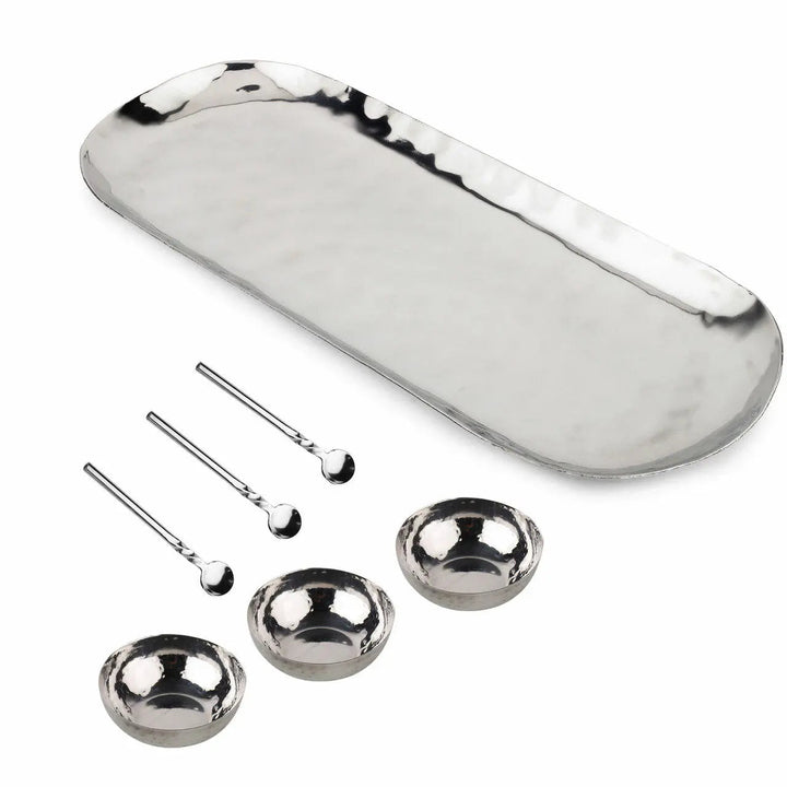 Handcrafted Hammered Steel Condiment Serveware, 7 Ct.