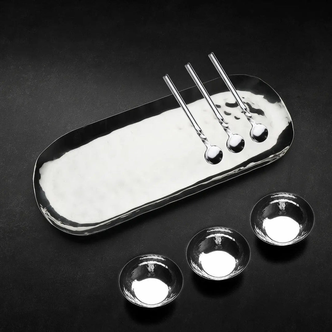 Handcrafted Hammered Steel Condiment Serveware, 7 Ct.