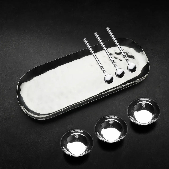 Handcrafted Hammered Steel Condiment Serveware, 7 Ct.