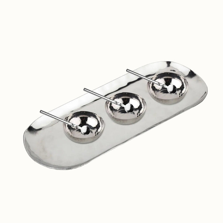 Handcrafted Hammered Steel Condiment Serveware, 7 Ct.